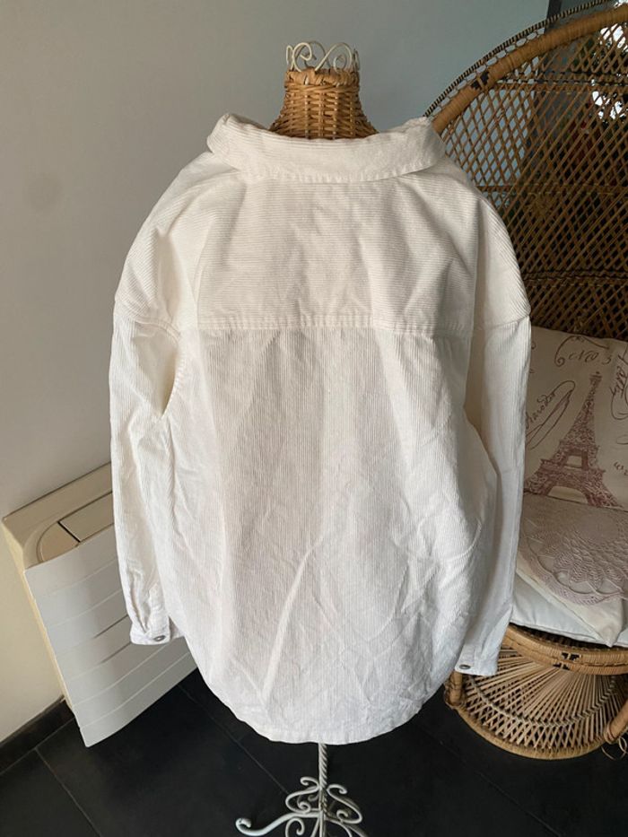 Veste Chemise Kiabi regular fit en velours côtelé blanc crème taille L - photo numéro 7