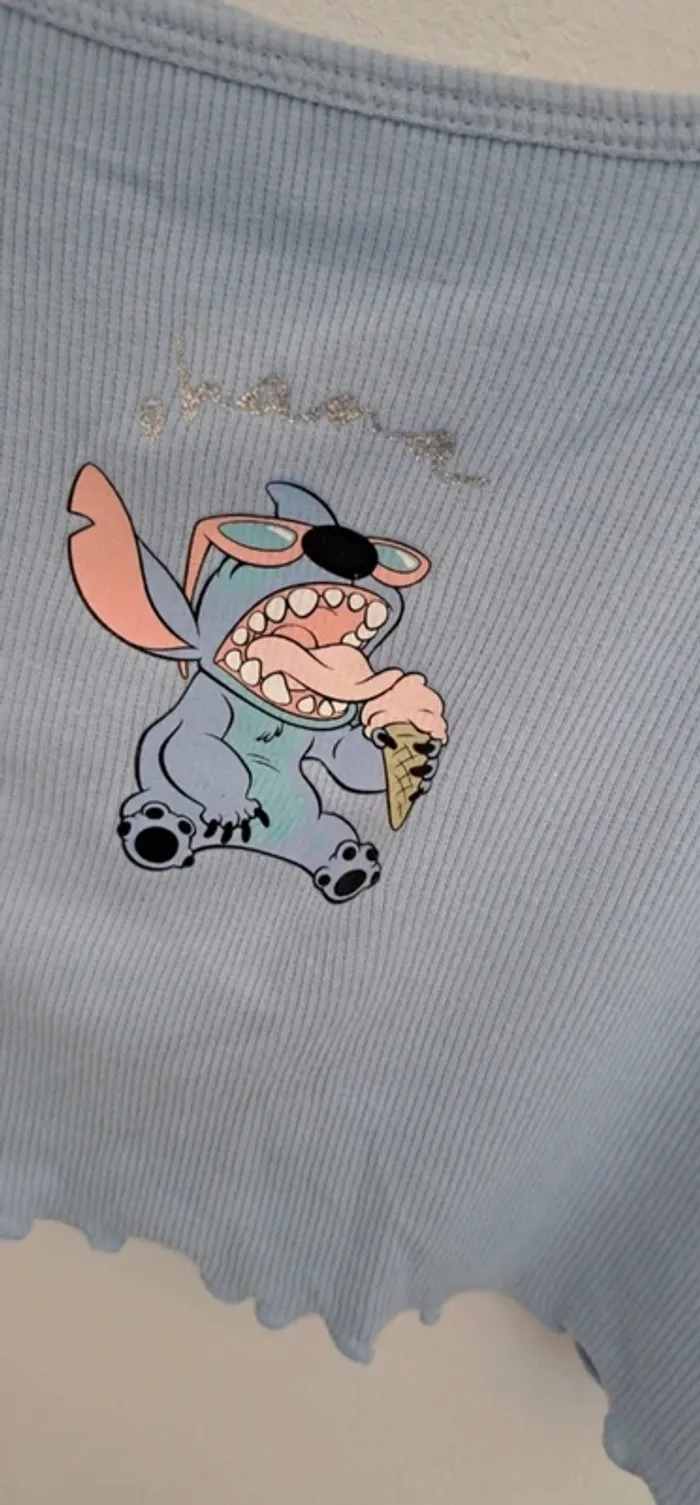 Crop top brassière Stitch - taille L 42 44 - disney primark - été - photo numéro 4