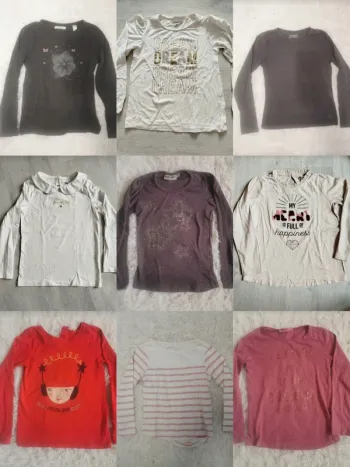 Lot 10 t-shirts manches longues 8 ans