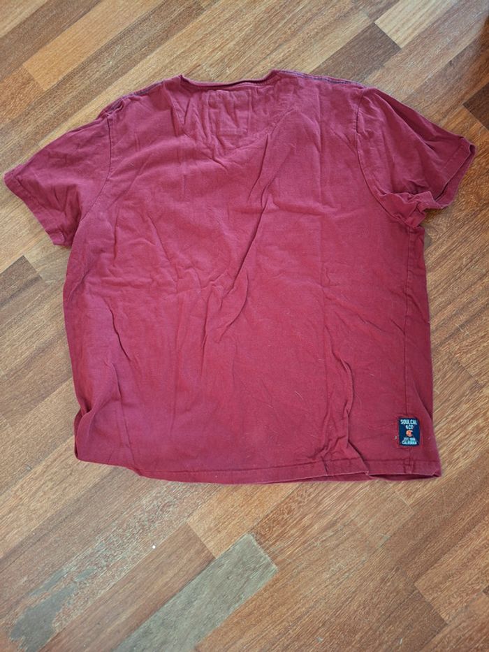 t-shirt bordeaux, taille XXXL, marque Soulcal & co, en très bon état - photo numéro 4