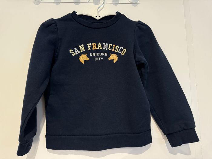 Pull 6 ans Kiabi bleu licorne - photo numéro 2