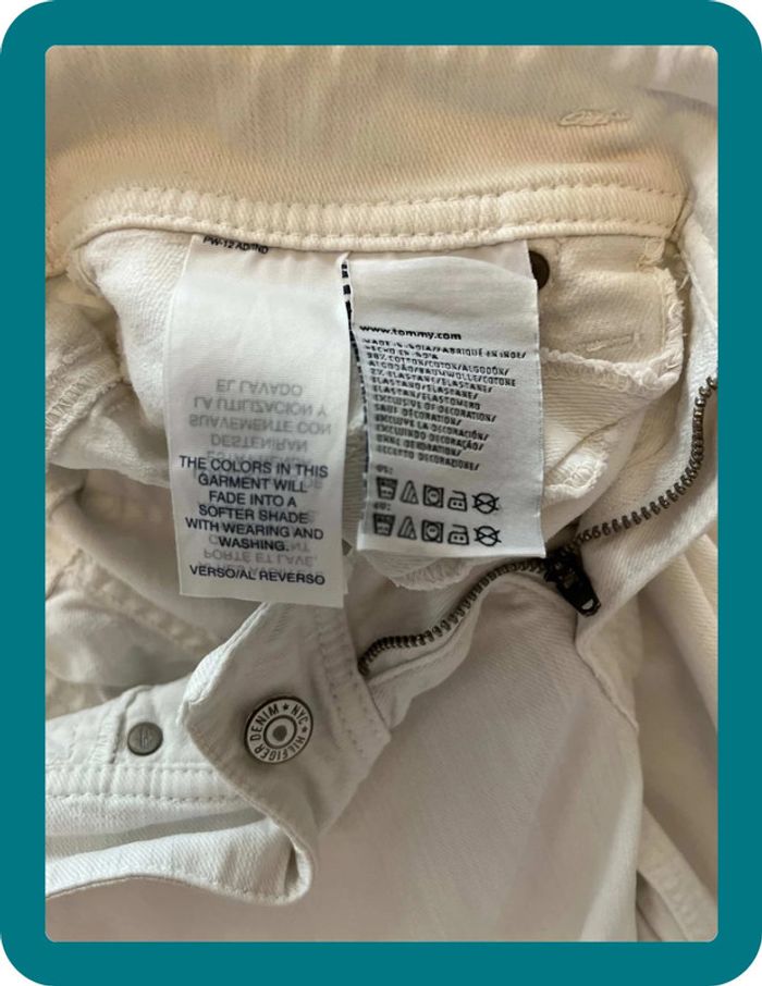 Jean Capri 7/8 blanc stretch taille 28 - Tommy Hilfiger - photo numéro 8