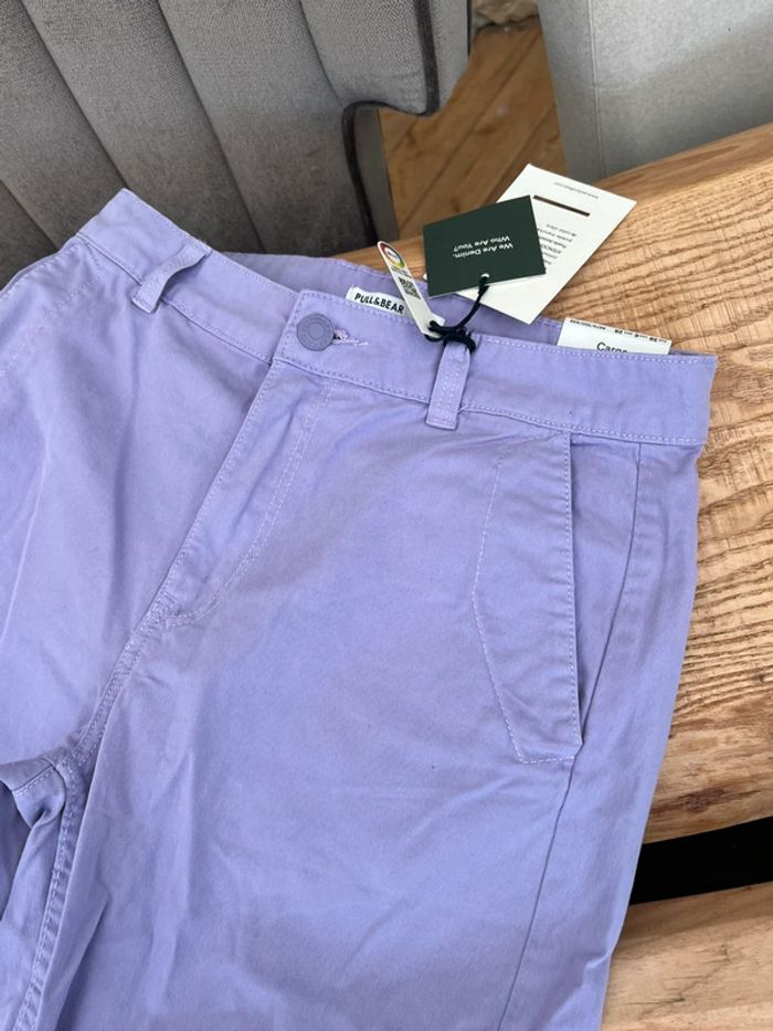 Neuf étiqueté bershka Pantalon Lila Jean cargo multipoches violet Lila taille M 38 violet - photo numéro 3