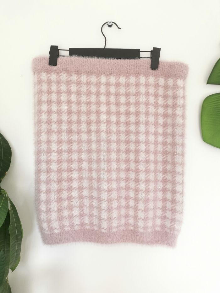 Mini jupe en tricot effet pied de poule Clockhouse C&A Taille XL - photo numéro 6