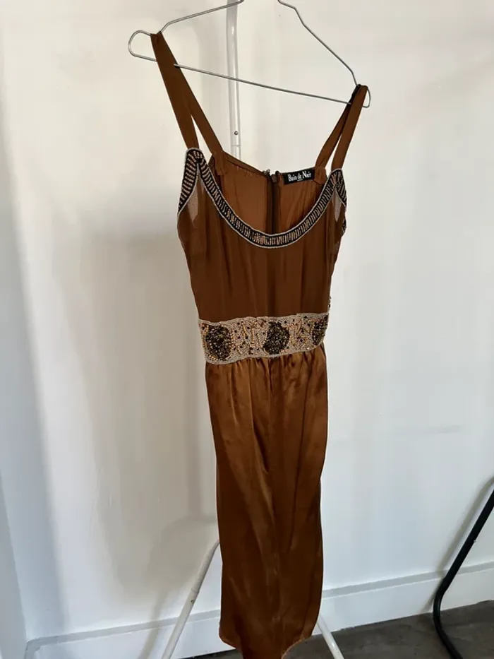 Robe d’été robe de plage marron chocolat en soie Bain de Nuit - photo numéro 2