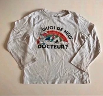 T-shirt / Sous-pull à manches longues TRÈS BON ÉTAT pour garçon taille 4 ans couleur blanc