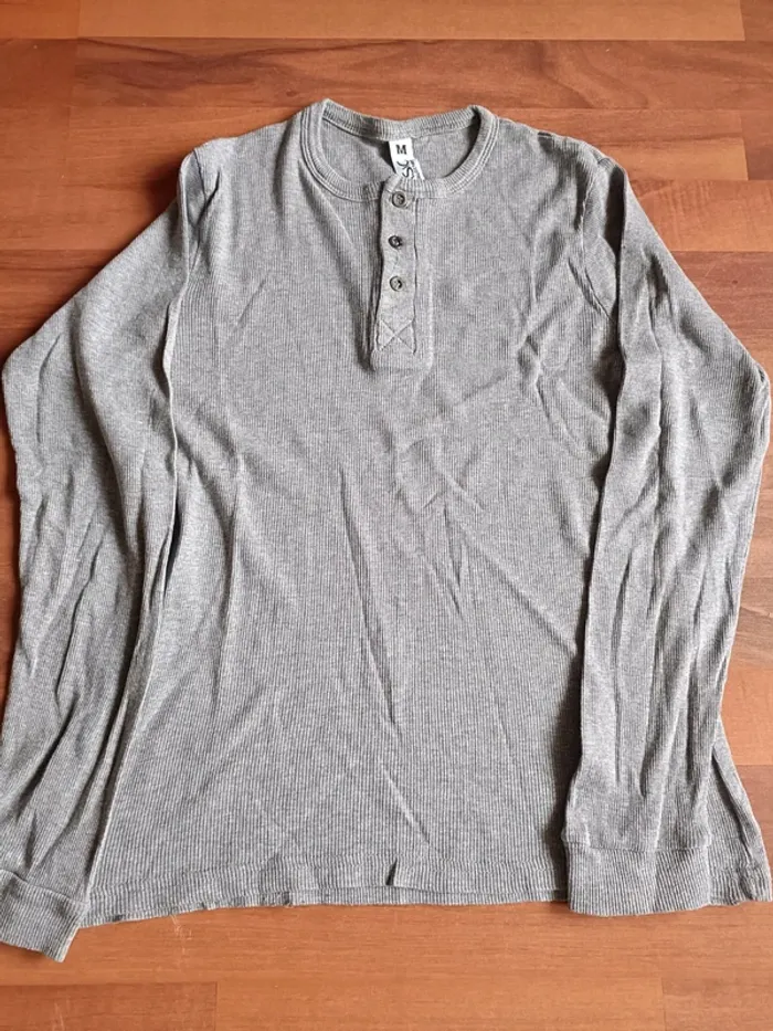 Tee-shirt homme gris manches longues - photo numéro 2