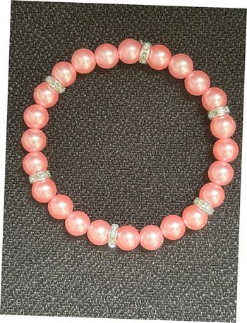 Bracelet rose et argenté en perles taille unique jamais porté