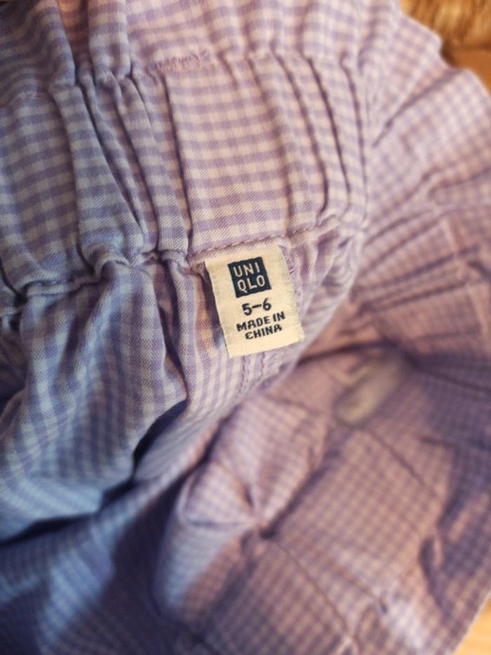Short vichy mauve Uniqlo tbe - photo numéro 4