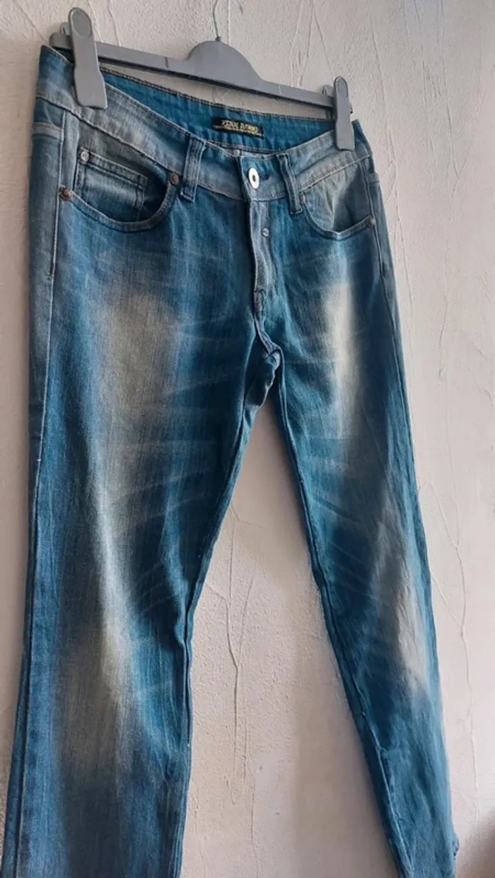 Jean bleu effet vieilli, taille L - photo numéro 3