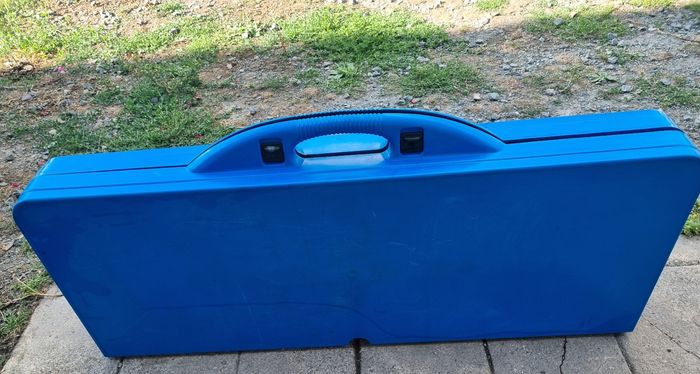 Table de camping pliante 4 places bleu clair vintage - photo numéro 7