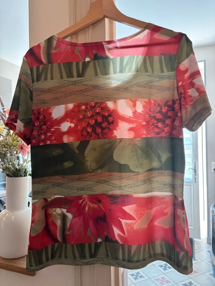 T-shirt à motif fleuri Leslie Monte-Carlo - Taille 44 - photo numéro 2