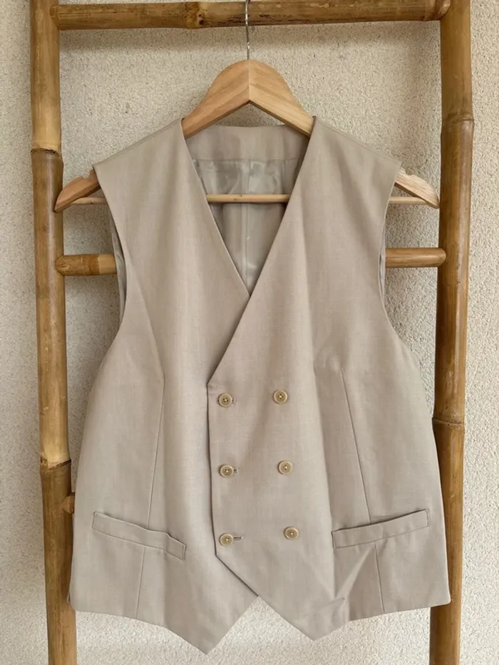 Gilet de costume beige crème Brice taille S
