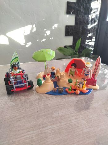 Île playmobil à la plage avec buggy en très bon état