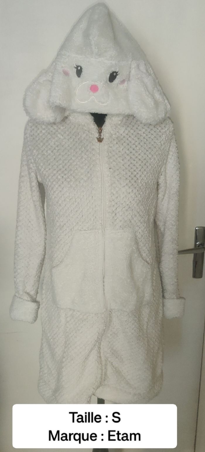 Peignoir a zip lapin