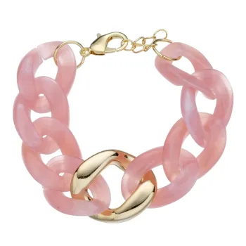 Bracelet à gros maillons – Rose & Or – Leslii Be Fashioned Neuf                          