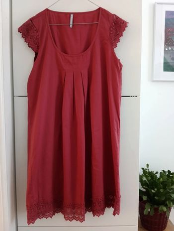 Robe en coton doublée couleur brique taille 42