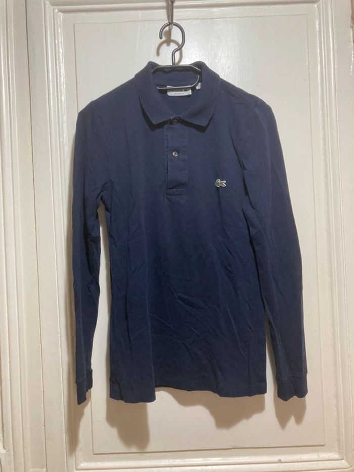 🟦 Polo Lacoste manches longues – Bleu marine – Taille 2 (équiv. S/M) - photo numéro 2