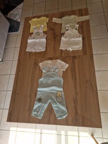 Lot - salopette et tee shirt - 3 mois
