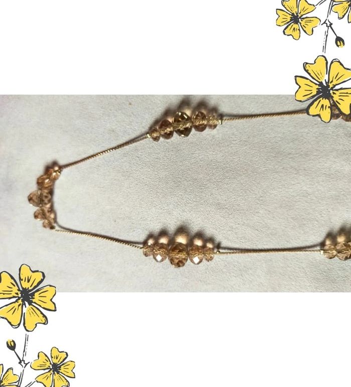 Collier vintage doré en perles facettées champagne – Élégance rétro - photo numéro 11