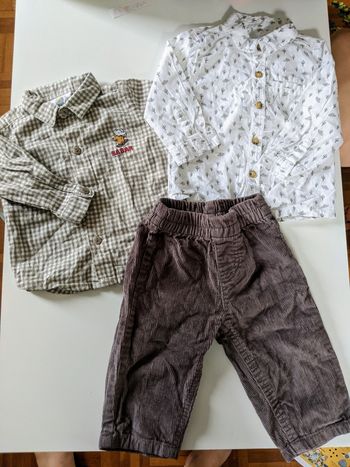 Ensemble chemises pantalon 9 mois 71 cm