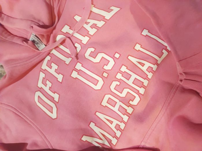 Superbe sweat à capuche U.S Marshall rose Bonbon - photo numéro 6
