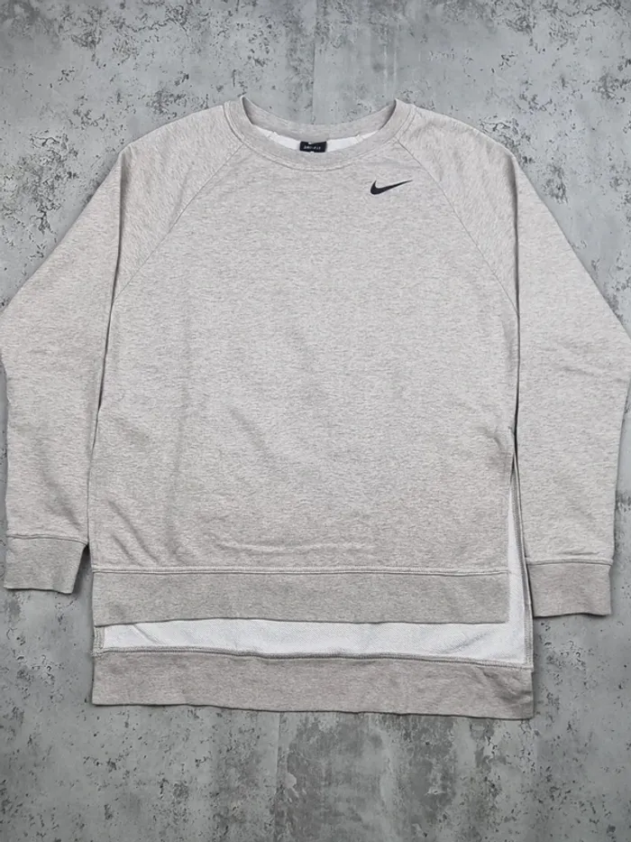 Sweat oversize Nike Gris – Taille XS Femme (mesures en photos) - photo numéro 3
