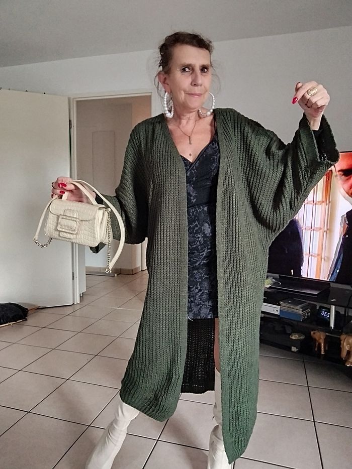 Grand cardigan (grande taille lire descriptif) Vintage - photo numéro 3