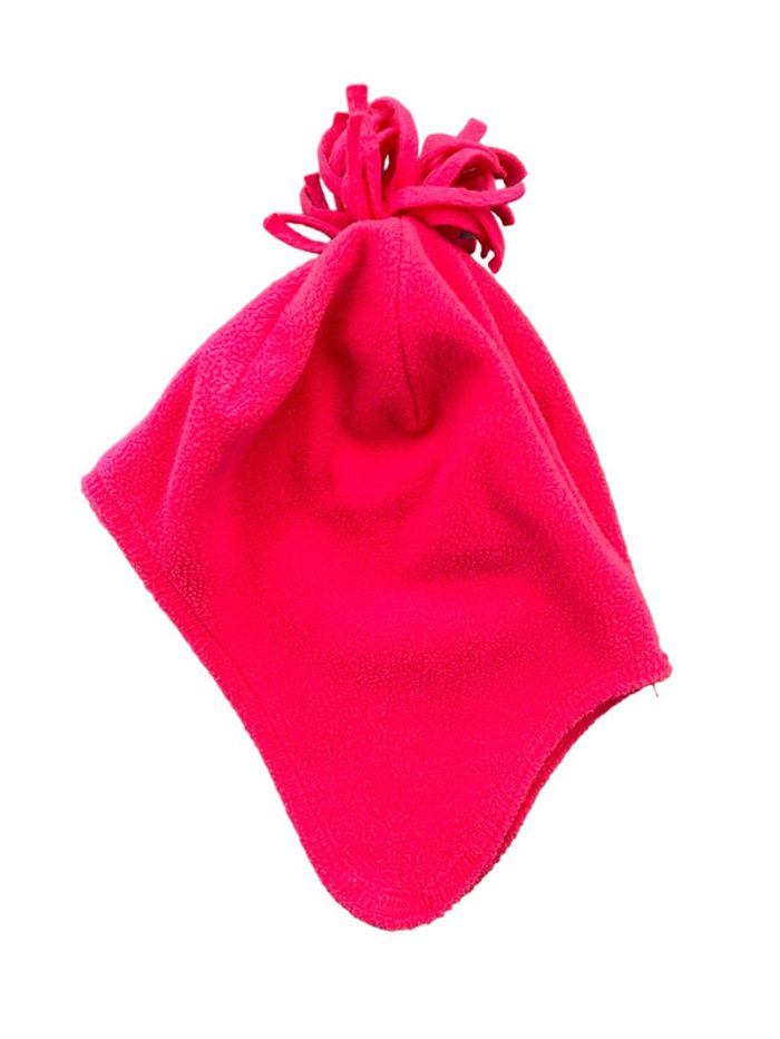 Bonnet rose en polaire avec pompon et cache-oreilles - Orchestra taille 1 (T1) - photo numéro 4