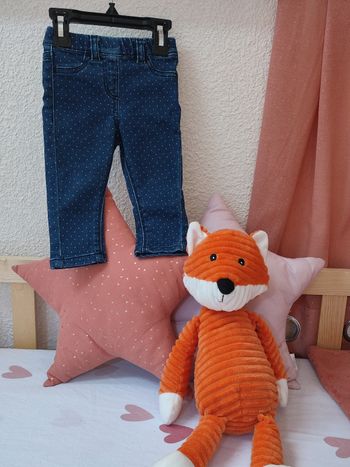 Pantalon en jean - A pois - 12 mois - Proche du neuf - Pat et Ripaton