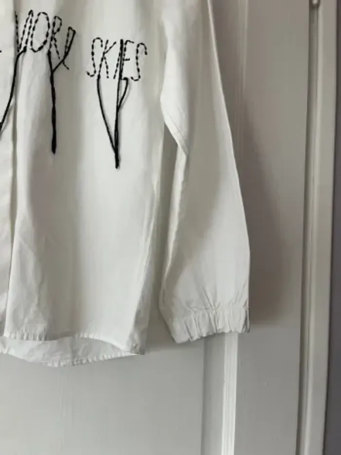 Chemise blanche fille – Zara Girls – 9 ans – Broderie noire - photo numéro 3