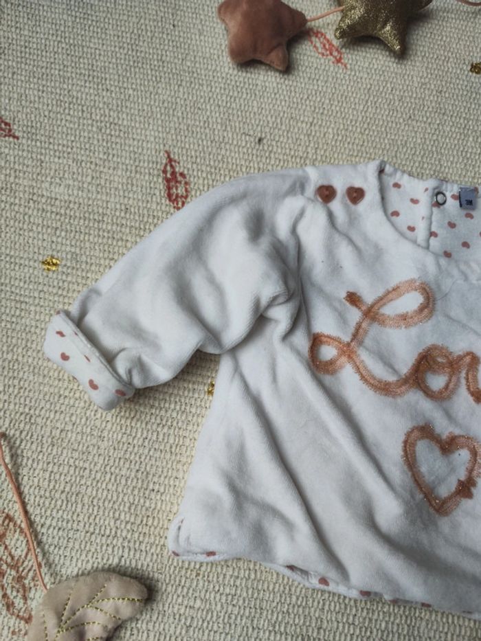 Sweat bébé fille blanc "Love" - photo numéro 3