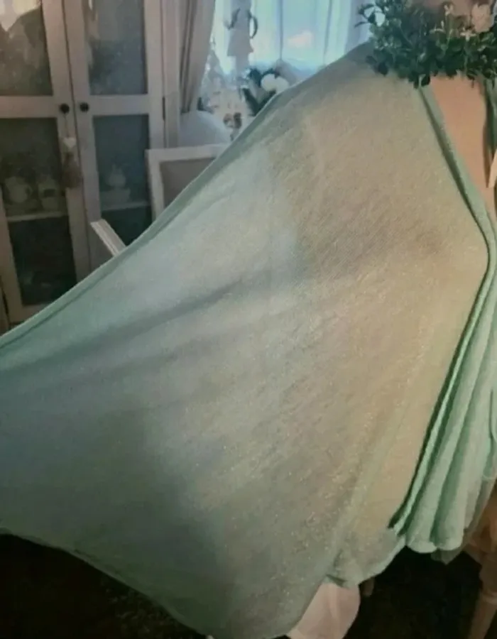 Gilet fin Over Size vert amande légèrement pailleté Inspired By Veritas Taille XL Neuf - photo numéro 5