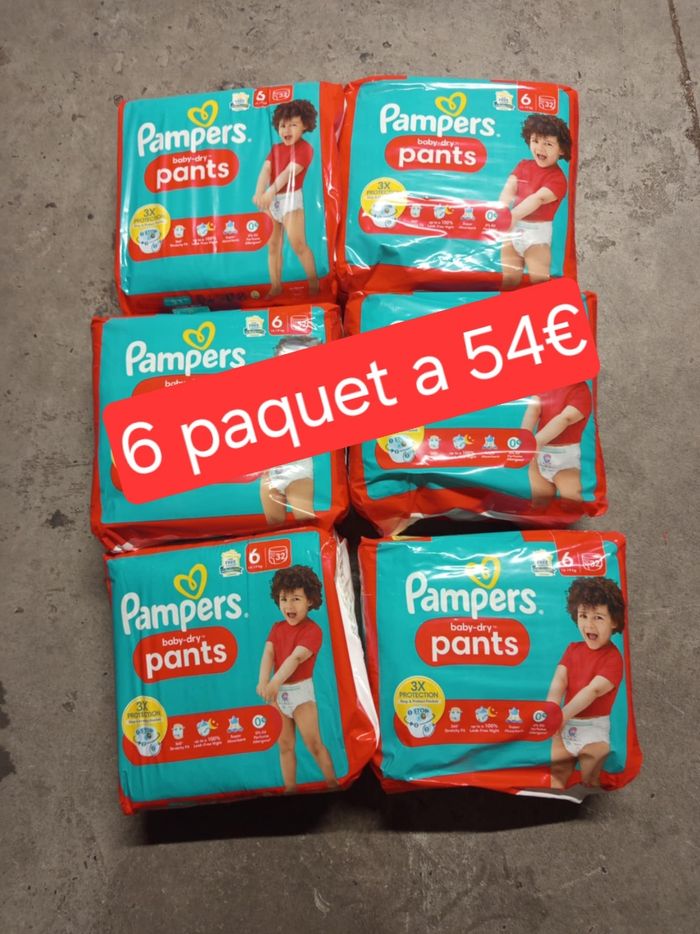 6 paquet de couche pampers pants taille 6 a 54€