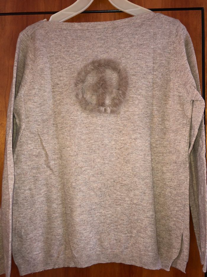 Pull beige col v taille unique - photo numéro 3
