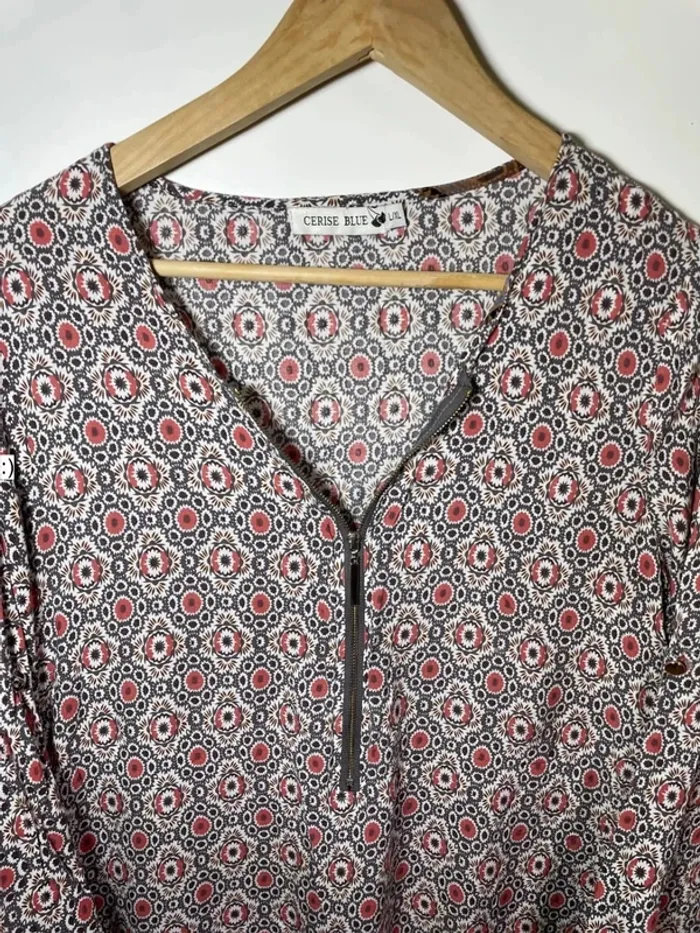 Blouse tunique légère femme taille 40 ou 42 / cerise blue - photo numéro 4