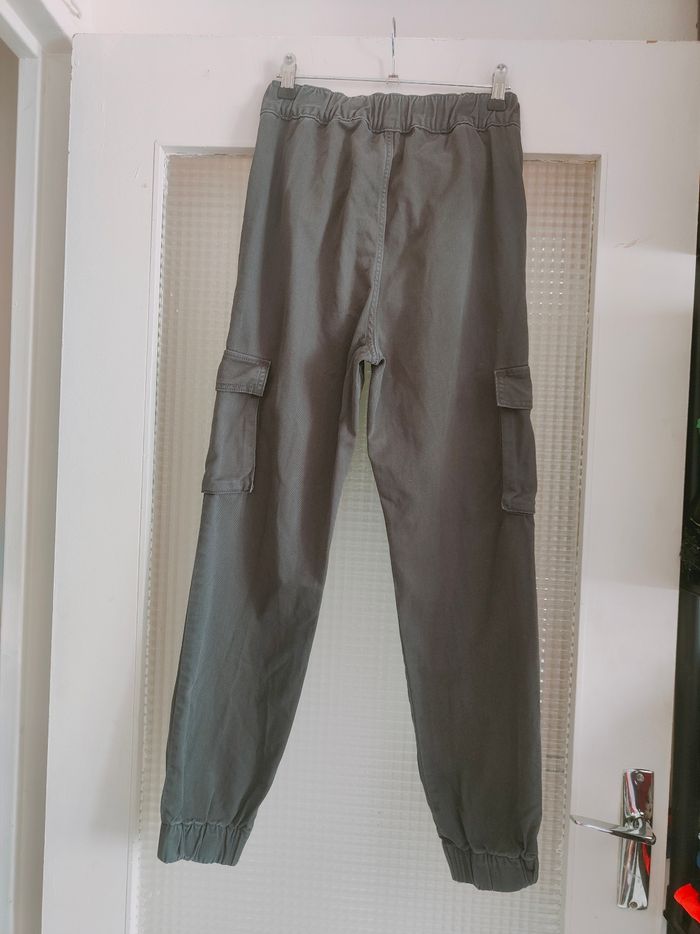 Jean jogger gris foncé pantalon à poches 100% coton - photo numéro 2