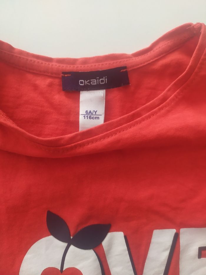 Tee shirt rouge Okaïdi 6ans - photo numéro 3