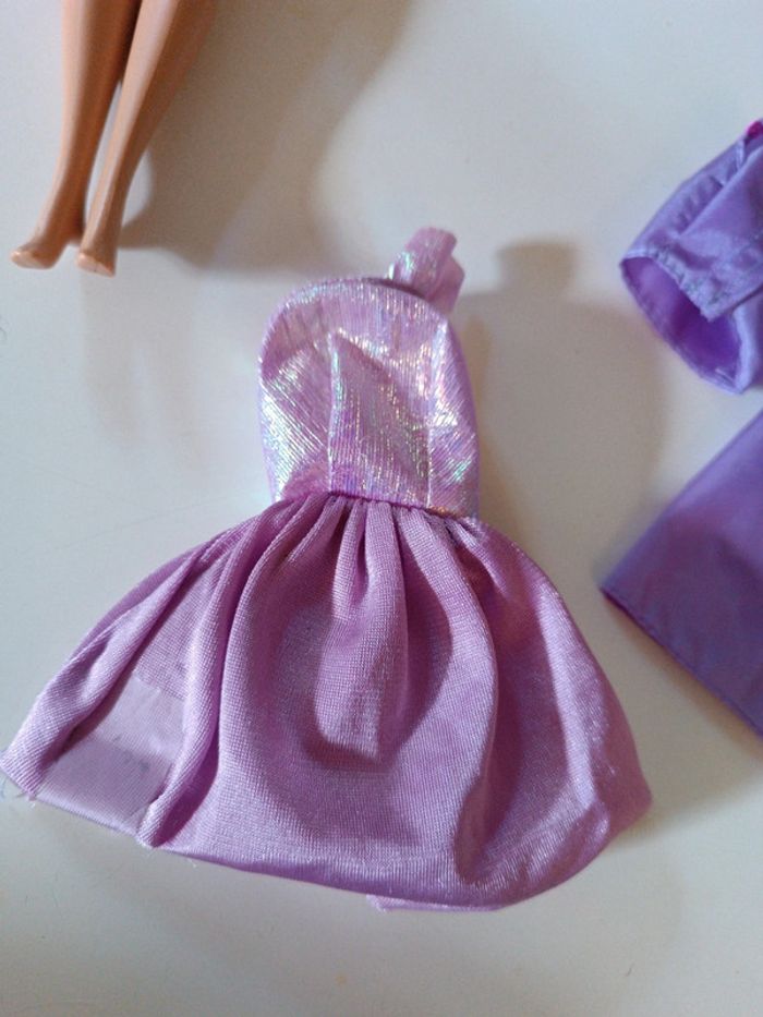 Poupée doll mattel barbie mannequin 2010 blonde hair blond jupe longue purple violet robe sac - photo numéro 7