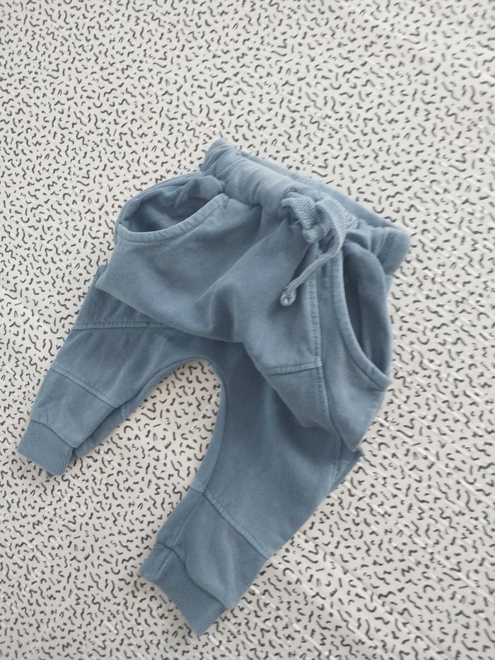 Pantalon bébé garçon 6 mois 67 cm Pommette bleu coton jogging confortable - photo numéro 4