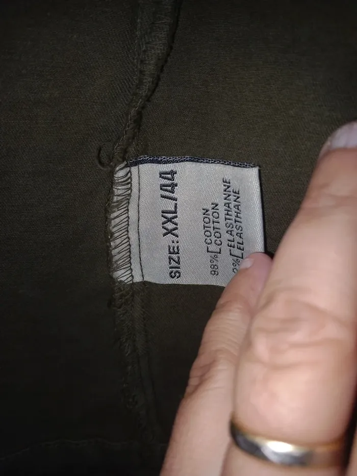 Veste kaki matière jean  taille xxl - photo numéro 2