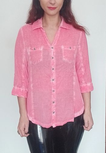 Chemise casual rose manches trois quarts 38/40