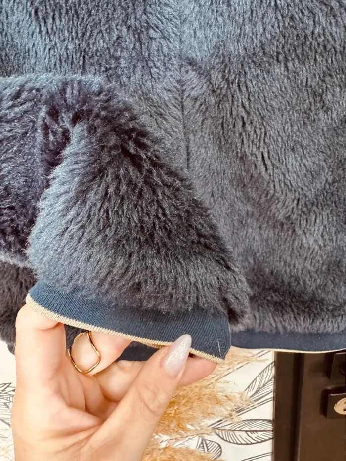 Taille 12 ans manteau veste piloupilou fille Okaidi grise et or 🌷 - photo numéro 4