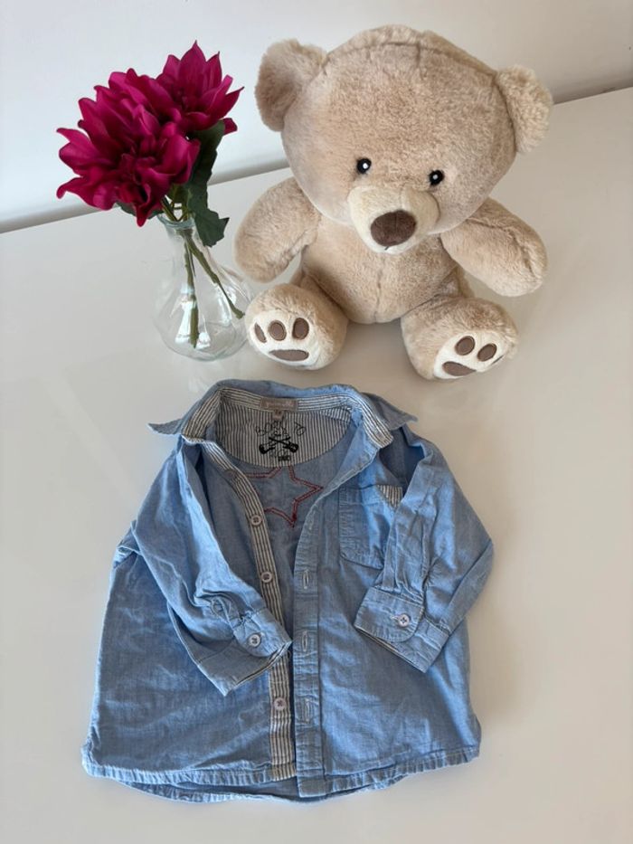 Chemise en jean grain de blé 6 mois - photo numéro 2