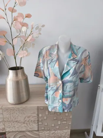 Chemisier vintage coloré lin et coton fabriqué en France