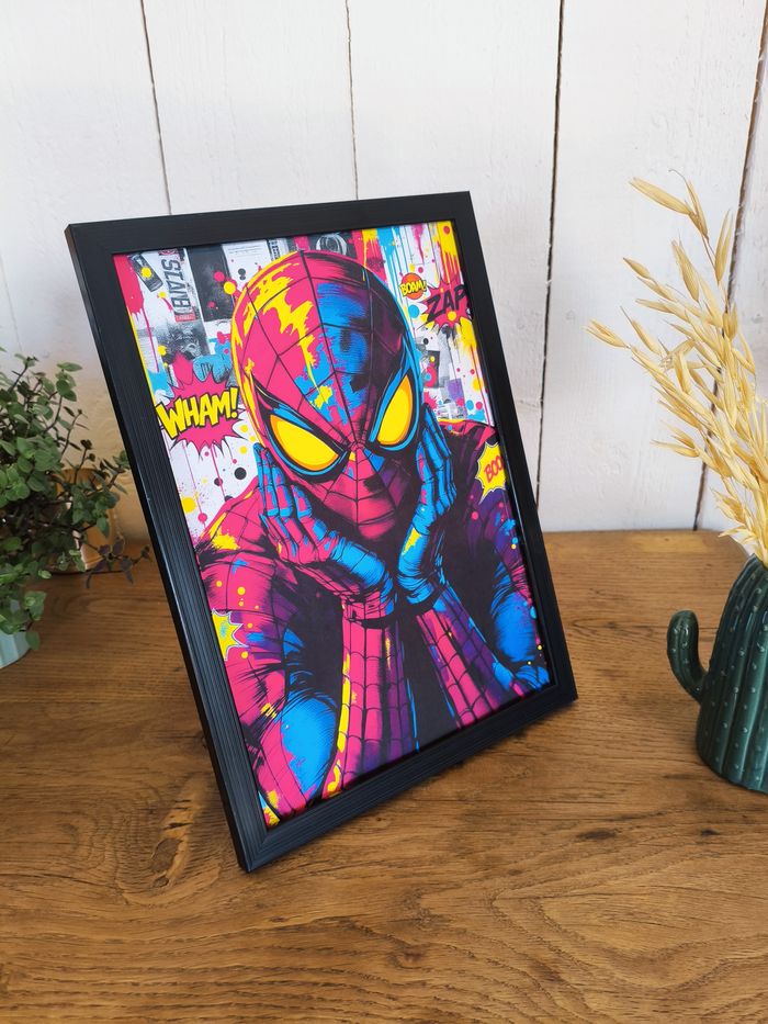 Affiche poster Spider-Man Marvel A4 (21×29,7 cm) art mural coloré comics déco chambre - photo numéro 2