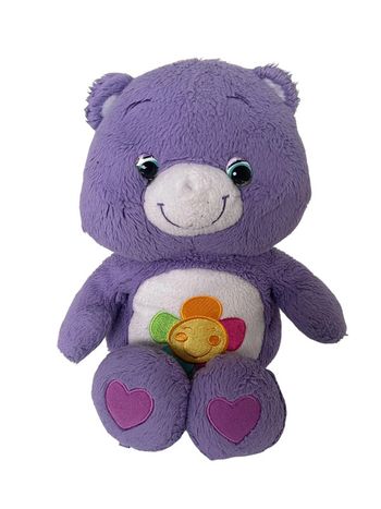 Peluche Doudou Nounours Bisounours Violet Care Bears Hasbro 25 Cm