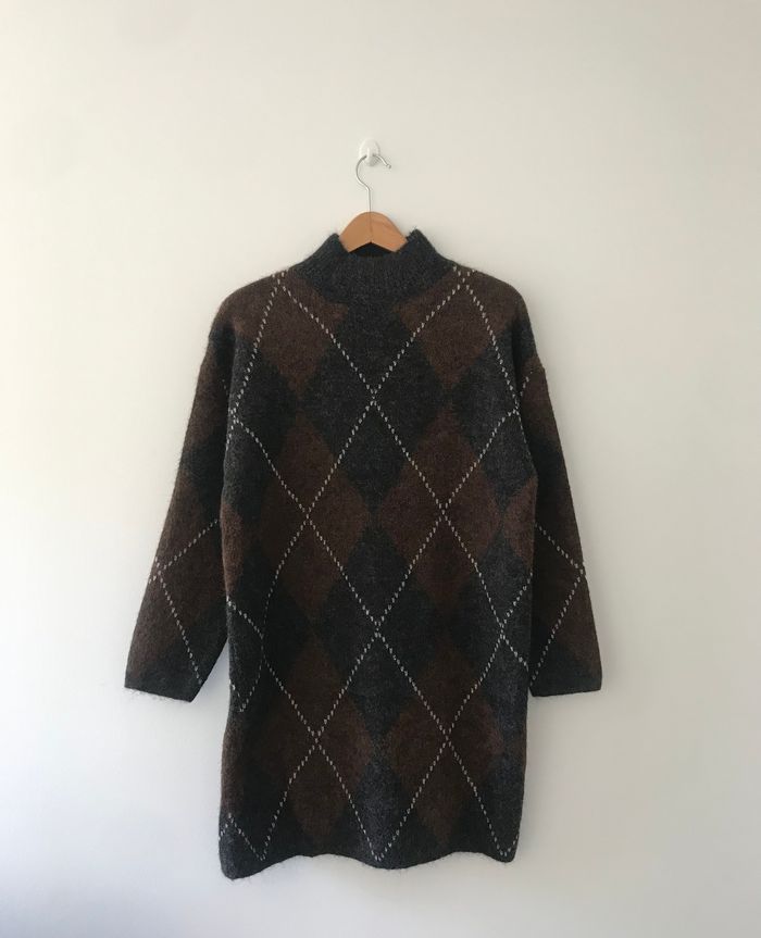 Robe Pull Losange Marron et Noir 🤎- INAPRIL 1986 - photo numéro 2