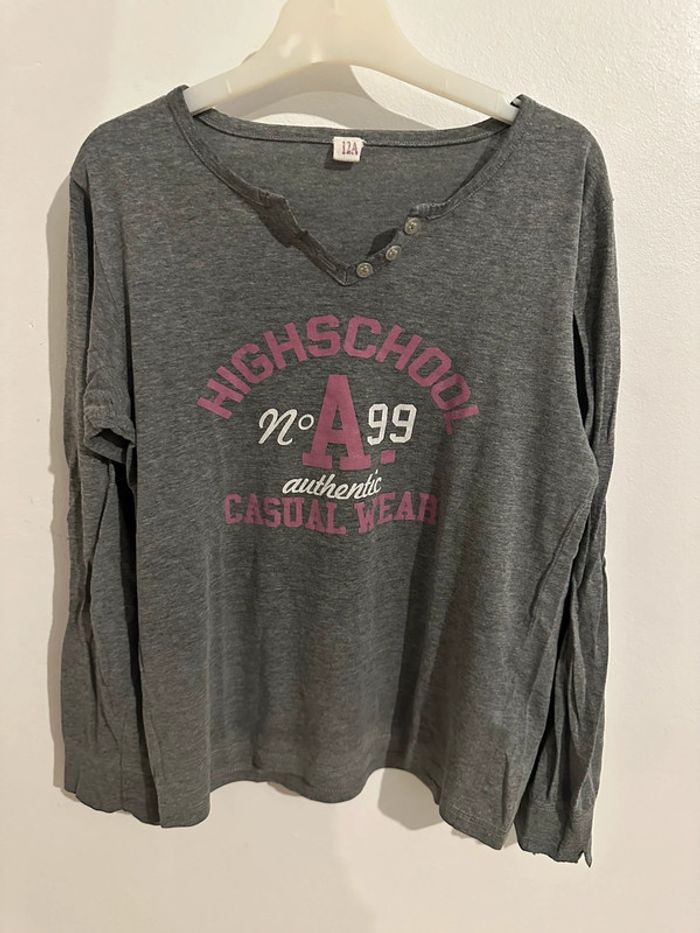 T-shirt manches longues gris