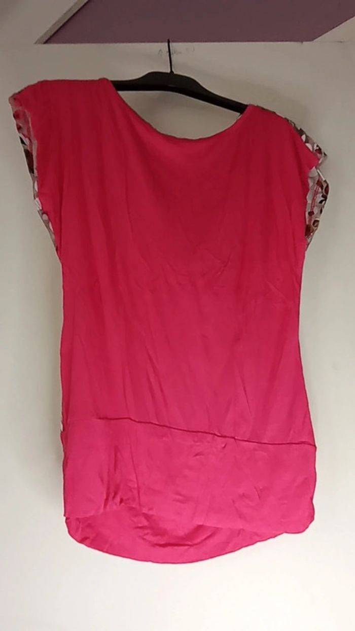Débardeur Rose à Motifs transparence - Made in Italie - Taille M - photo numéro 4